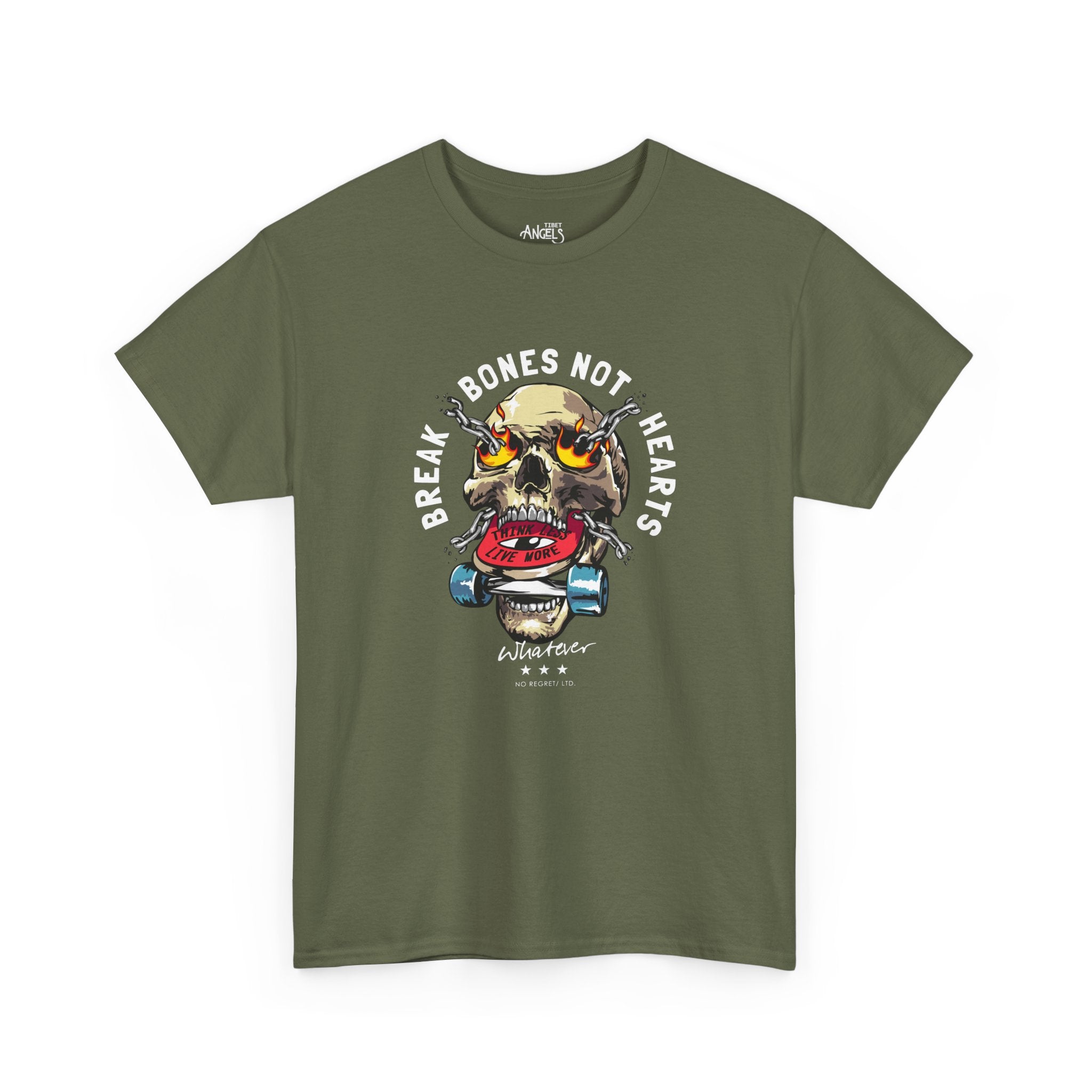 Skull Skateboard T‑Shirt — Retro Grunge Skull on Skate Tee