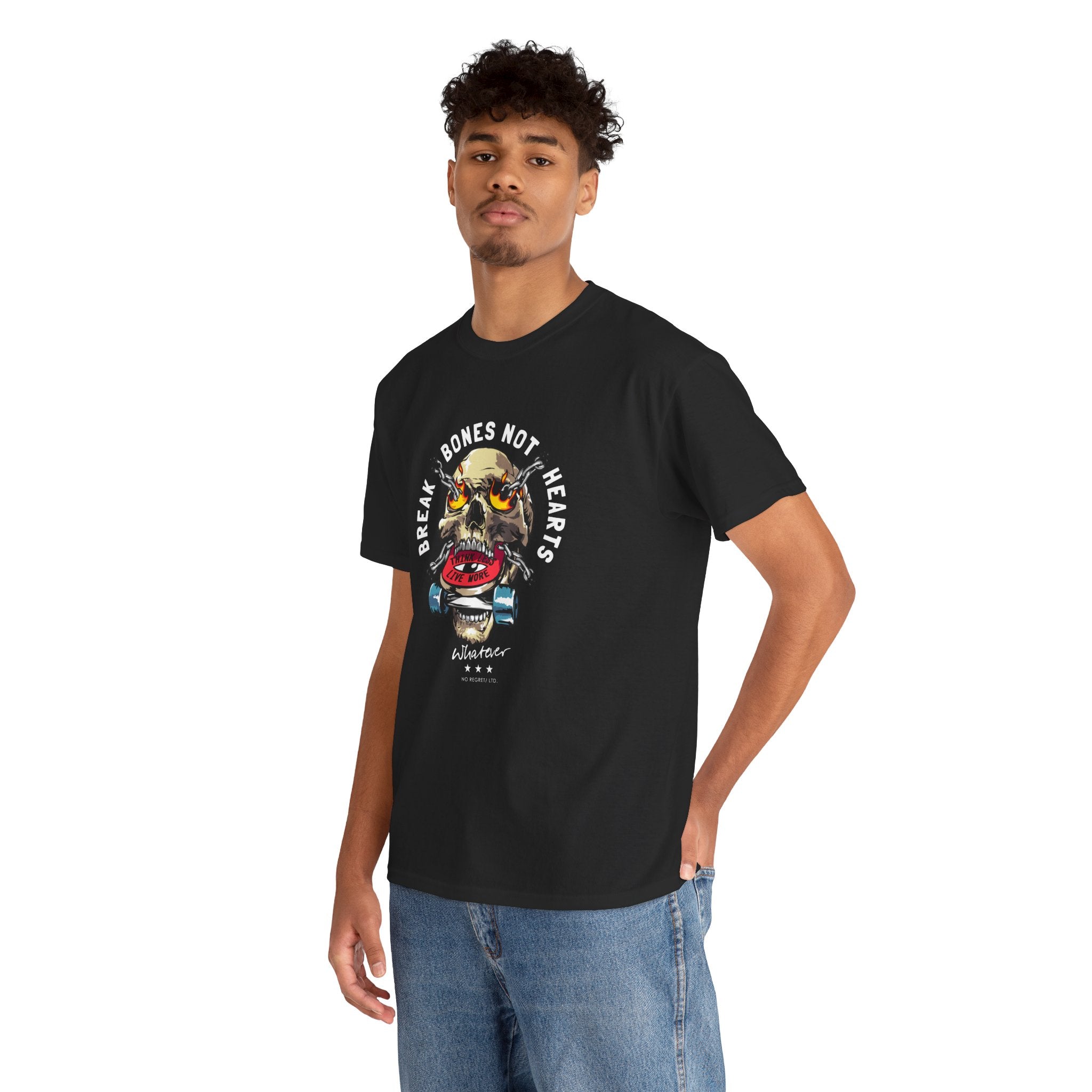 Skull Skateboard T‑Shirt — Retro Grunge Skull on Skate Tee