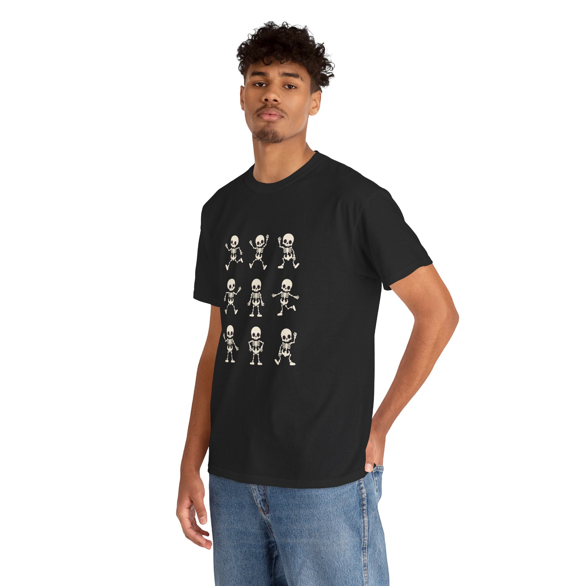 Skeleton Dance Tee — Cute Skull Dance Pattern T-Shirt