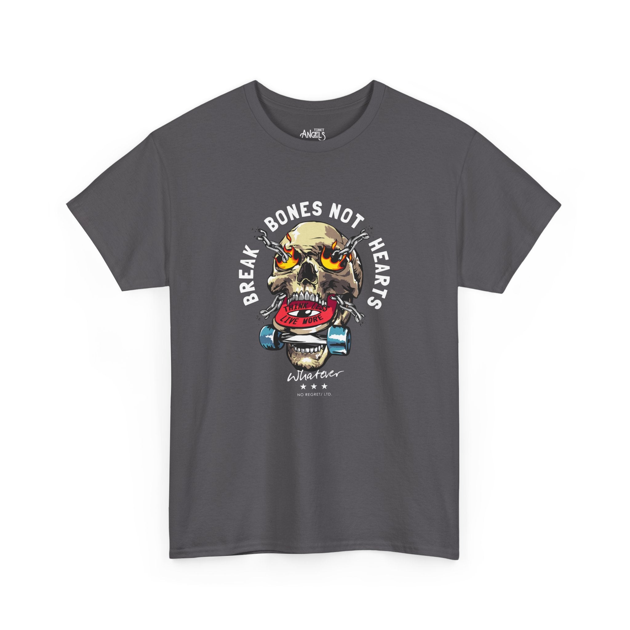 Skull Skateboard T‑Shirt — Retro Grunge Skull on Skate Tee