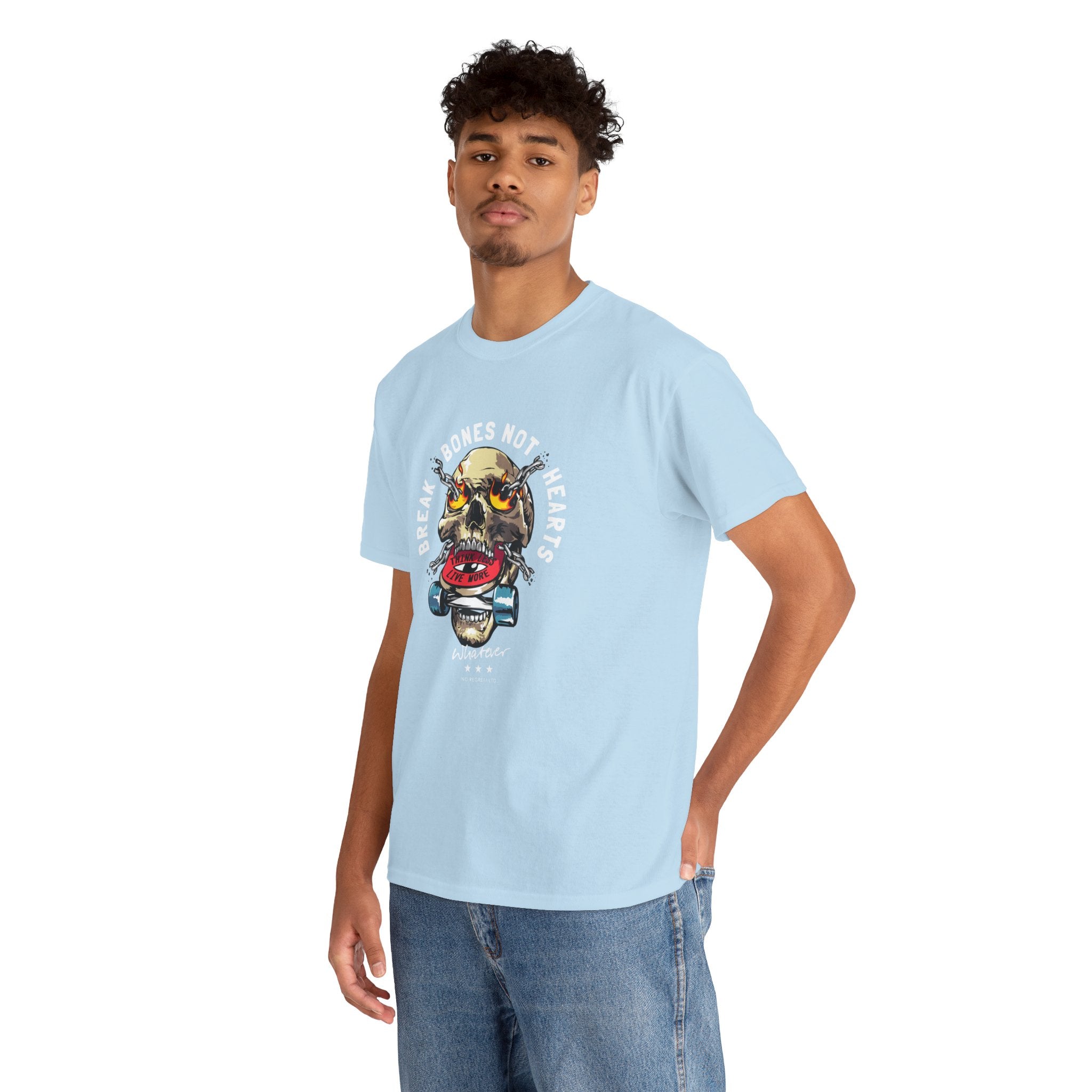 Skull Skateboard T‑Shirt — Retro Grunge Skull on Skate Tee