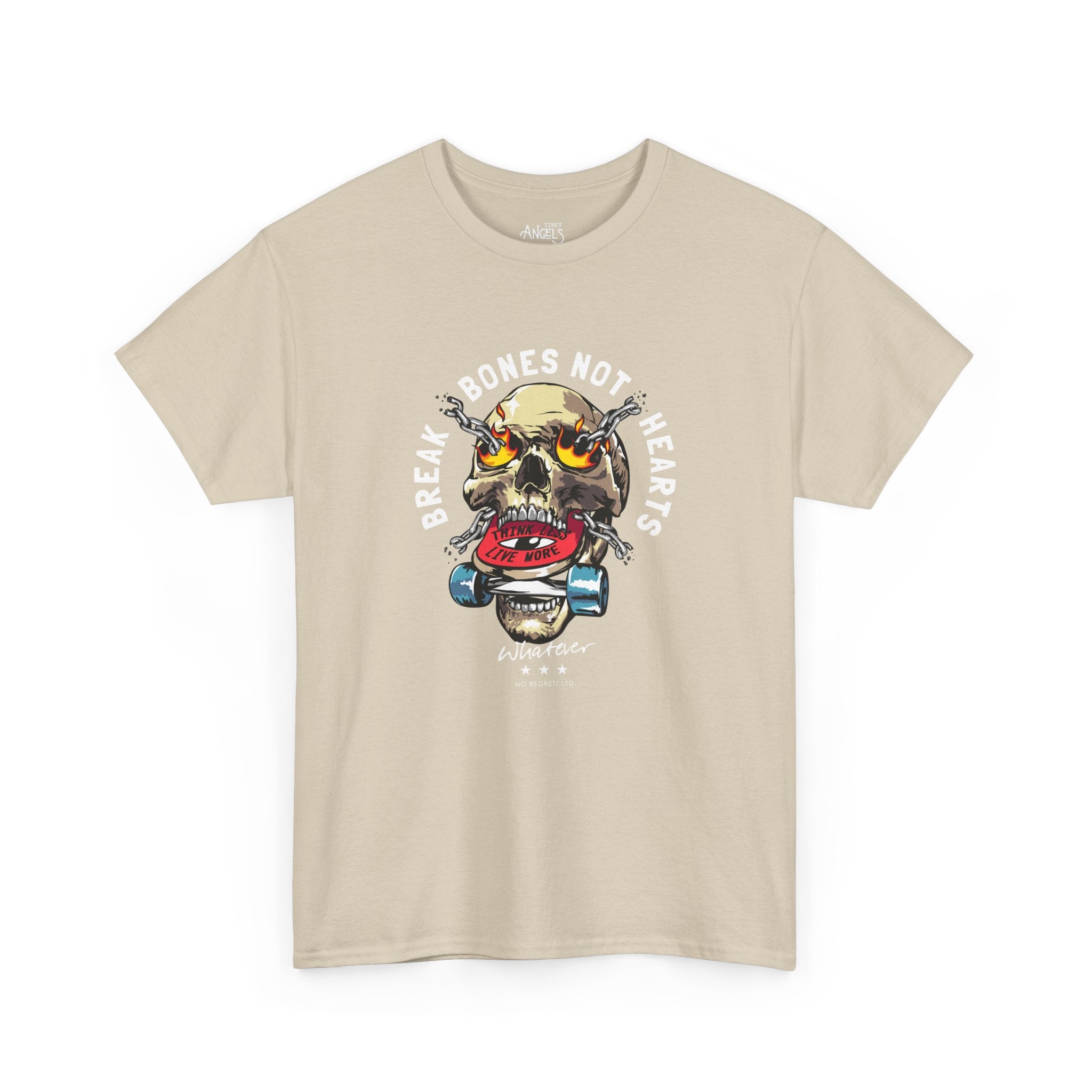 Skull Skateboard T‑Shirt — Retro Grunge Skull on Skate Tee
