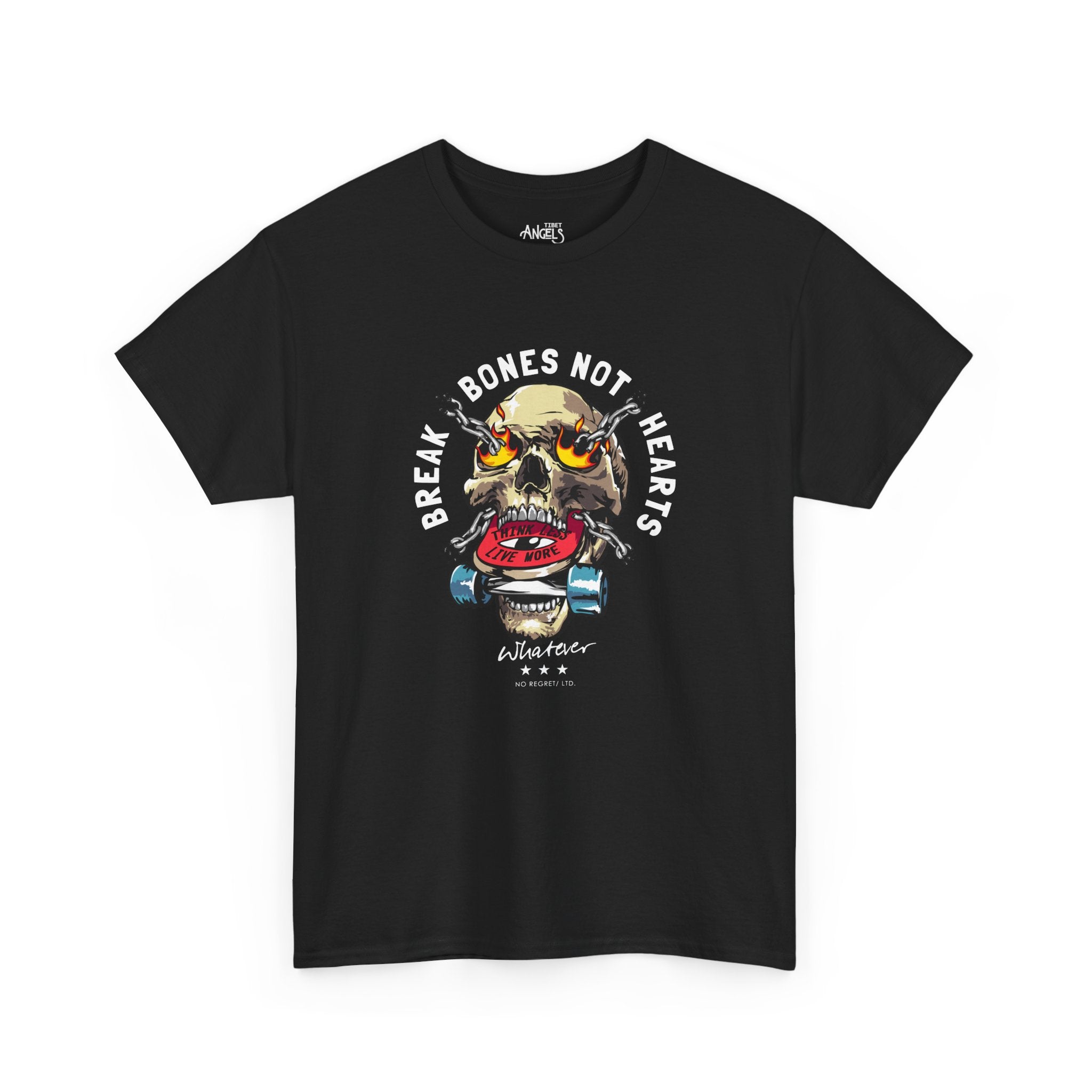Skull Skateboard T‑Shirt — Retro Grunge Skull on Skate Tee