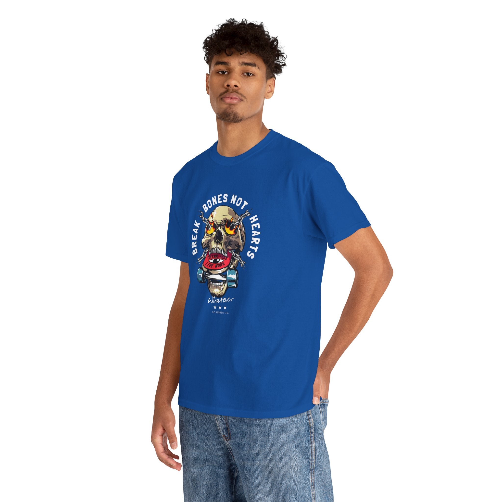 Skull Skateboard T‑Shirt — Retro Grunge Skull on Skate Tee
