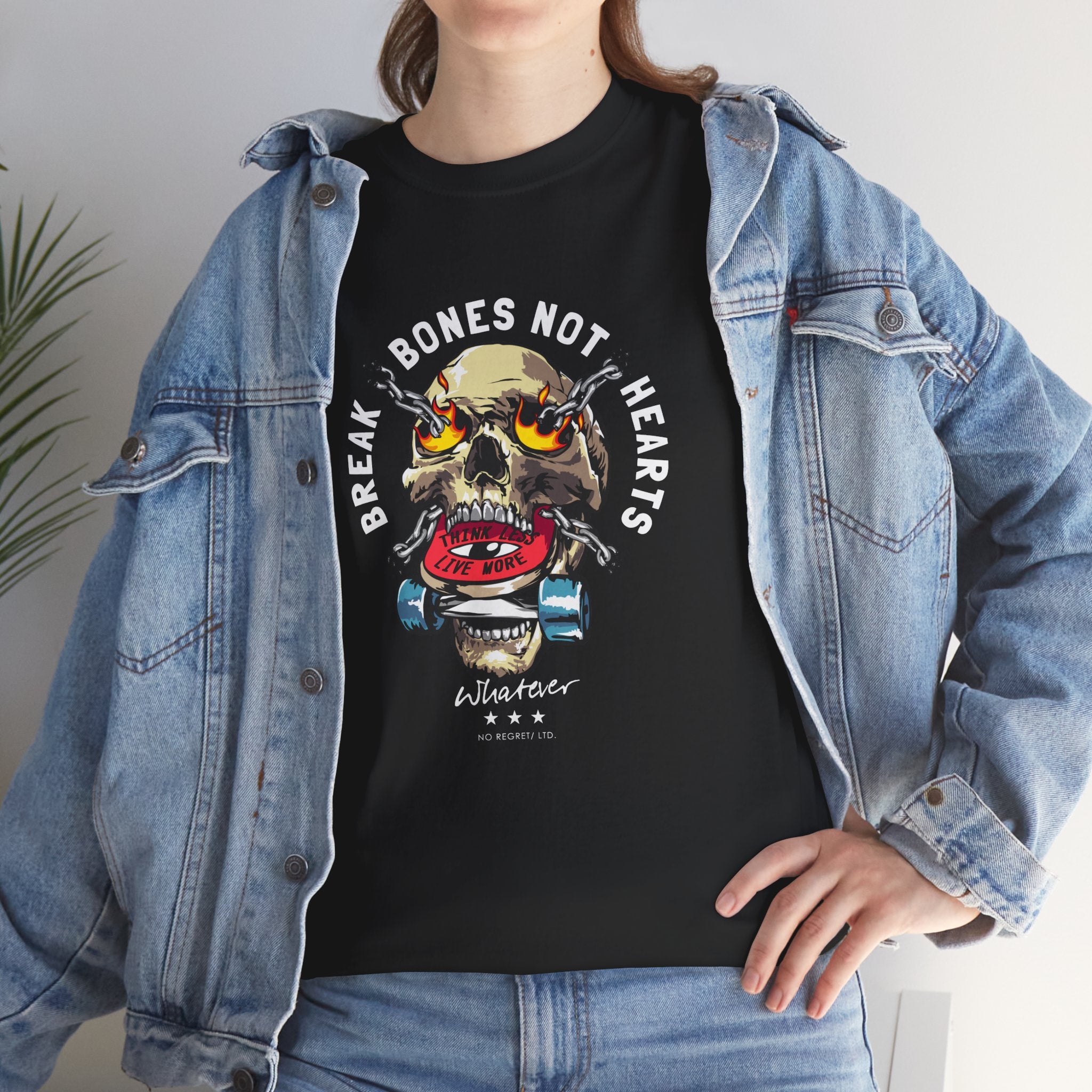 Skull Skateboard T‑Shirt — Retro Grunge Skull on Skate Tee