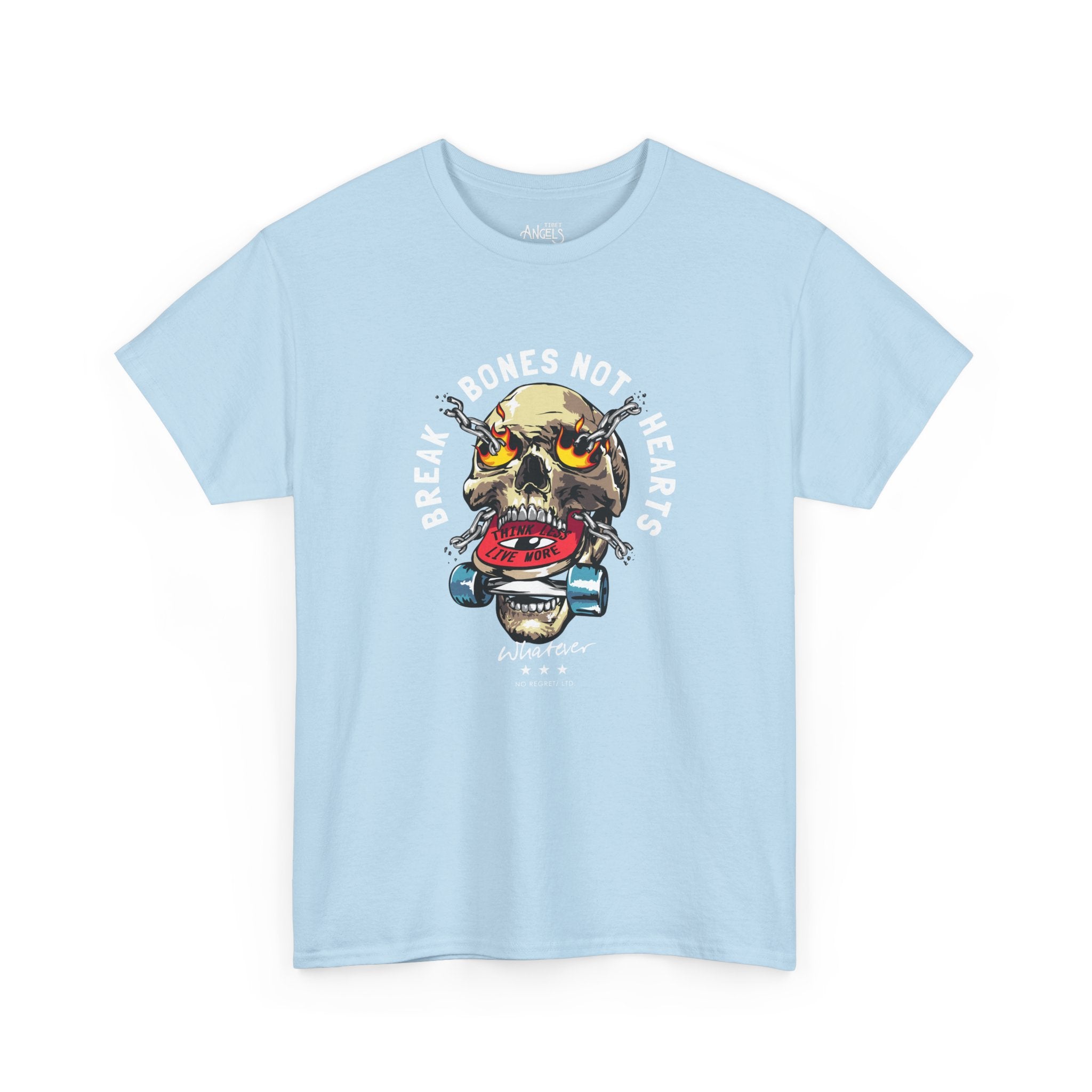 Skull Skateboard T‑Shirt — Retro Grunge Skull on Skate Tee