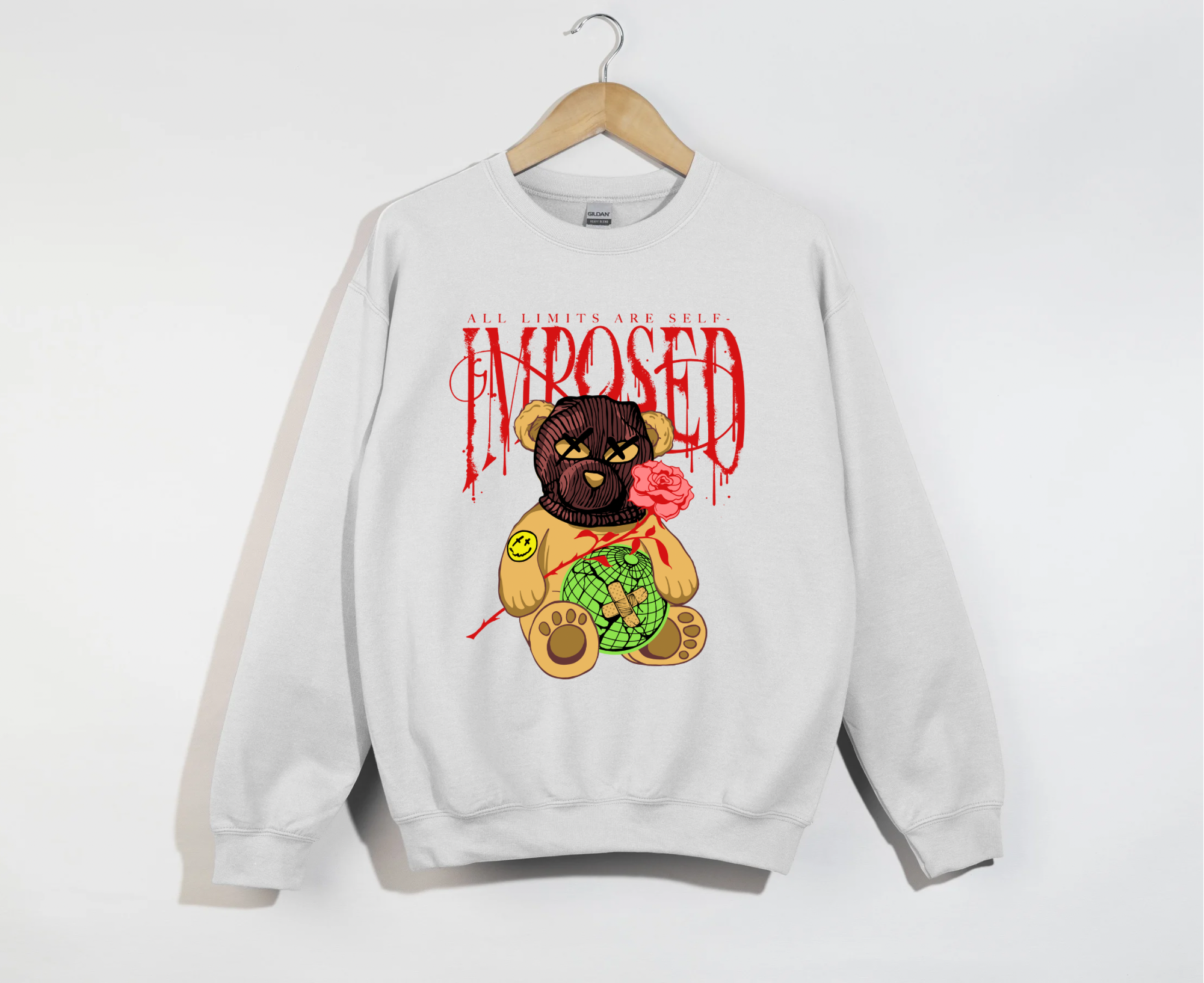 I’m Rosed-Graphic Bear Sweatshirt